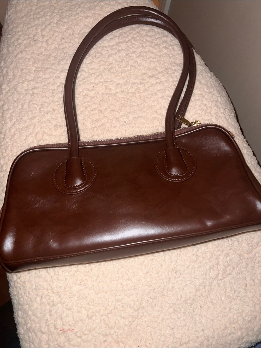 Classic Brown Leather Shoulder Bag